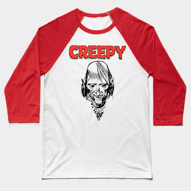 Uncle Creepy Baseball T-Shirt by hauntedjack